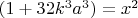 $(1+32k^3a^3)=x^2$