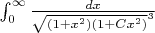 $\int_{0}^{\infty}\frac{dx}{\sqrt{(1+x^2)(1+Cx^2)}^3}$