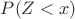 $P(Z < x)$