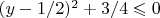 $(y-1/2)^2+3/4\leqslant 0$