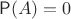 $\mathsf{P}(A)=0$