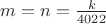 $m=n=\frac k{4022}$