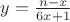 $y=\frac{n-x}{6x+1}$