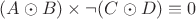 $(A\odot B)\times \neg (C\odot D)\equiv 0$
