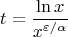 $$
t=\frac{\ln x}{x^{\varepsilon/\alpha}}
$$