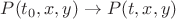 $P(t_{0},x,y) \to P(t,x,y)$