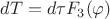 $$ dT = d \tau F_3(\varphi) $$