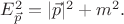 $E^2_{\vec{p}}=|\vec{p}|^2+m^2.$