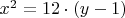 $x^2=12 \cdot (y-1)$