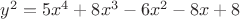 $y^2=5x^4+8x^3-6x^2-8x+8$