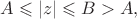 $A\leqslant|z|\leqslant B>A,$