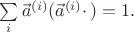 $\sum\limits_{i} \vec{a}^{(i)}  (\vec{a}^{(i)} \cdot \, ) = 1.$