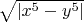 $\sqrt{|x^5-y^5|}$