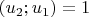 $(u_2;u_1)=1$