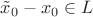 $\tilde x_0 - x_0  \in L$