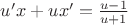 ${u}'x+u{x}'=\frac{u-1}{u+1}$