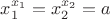 $x_1^{x_1}=x_2^{x_2}=a$