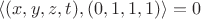 $\langle (x,y,z,t), (0,1,1,1) \rangle=0$