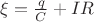 $\xi=\frac{q}{C}+IR$$