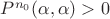 $P^{n_0}(\alpha,\alpha)>0$