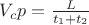 $V_cp = \frac {L} {t_1 +t_2}$