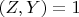 $(Z,Y) = 1$