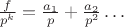 $\frac f{p^k}=\frac{a_1}p+\frac{a_2}{p^2}\dots$