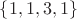 $\{1, 1, 3, 1\}$