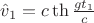 $\hat v_1=c\th\frac{gt_1}c$