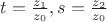 $t=\frac{z_1}{z_0}, s=\frac{z_2}{z_0}$