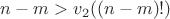 $n-m>v_2((n-m)!)$