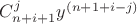 $C^j_{n+i+1}y^{(n+1+i-j)}$