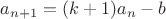 $a_{n+1} = (k+1)a_n-b$