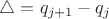 $\triangle=q_{j+1}-q_j$
