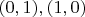 $(0,1), (1,0)$