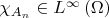 ${\chi _{{A_n}}} \in {L^\infty }\left( \Omega  \right)$