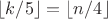 $\lfloor k/5\rfloor = \lfloor n/4\rfloor$