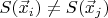 $S(\vec x_i) \neq S(\vec x_j)$