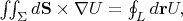 \iint_{\Sigma} d{\bf S} \times \nabla U = \oint_L d {\bf r} U,