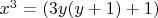$x^3 =  (3y(y+1)+1)$