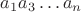 $a_1 a_3 \dots a_n$