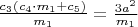 $\frac{c_3(c_4\cdot m_1+ c_5)}{m_1}=\frac{3a^2}{m_1}$