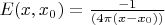 $E(x,x_0)=\frac{-1}{(4\pi(x-x_0))}$