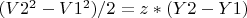 $(V2^2-V1^2)/2=z*(Y2-Y1)$