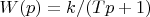 $W(p)=k/(Tp+1)$