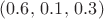 $(0.6,\, 0.1,\, 0.3)$