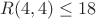 $R(4,4)\le 18$