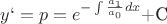 $y`= p = e^\(-\int \frac{a_1}{a_0}dx$+C