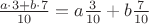 ${a\cdot3+b\cdot7\over 10}=a{3\over10}+b{7\over10}$