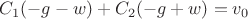 $C_1(-g-w)+C_2(-g+w)=v_0$